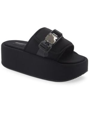 DKNY Vizer Platform Slide Sandal - Black