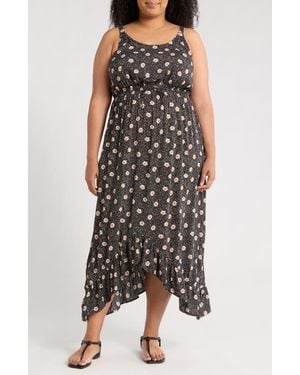 Bobeau Ruffle Asymmetric Slipdress - Multicolor