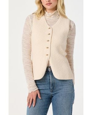 Astr Textured Longline V-Neck Vest - Blue