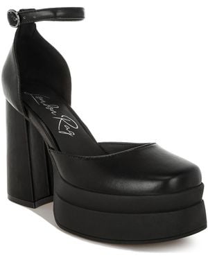 LONDON RAG Araminta Block Heel Platform Pump - Black