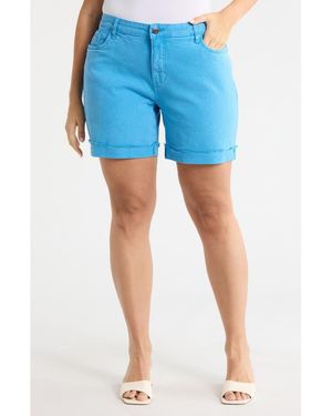Kut From The Kloth Catherine Mid Rise Denim Boyfriend Shorts - Blue