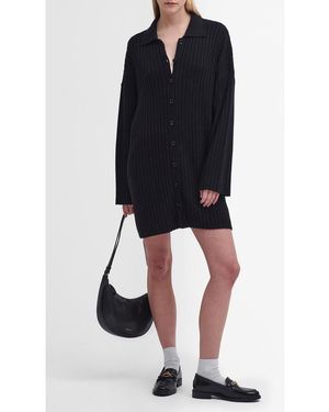 Barbour Claudette Long Sleeve Cotton Blend Sweater Dress - Black