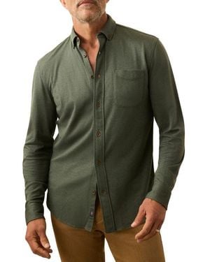 Faherty Coastline Knit Button-Down Shirt - Green