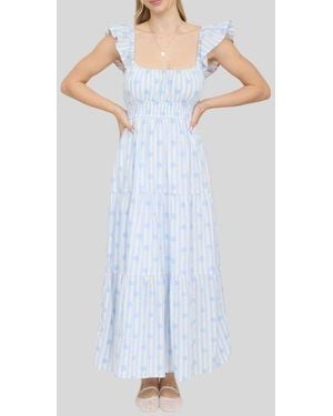 Blu Pepper Ditsy Tiered Midi Dress - White