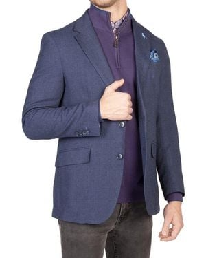 Tailorbyrd Slub Textured Sport Coat - Blue