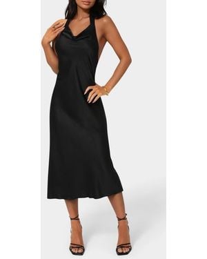 Bebe Halter Neck Midi Slipdress - Black