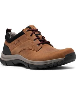 Clarks Walpath Low Leather Sneaker - Brown