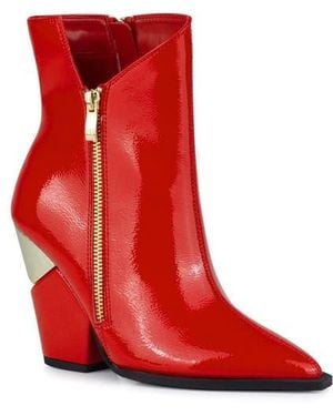 Ninety Union Galaxy Pointed Toe Wedge Boot - Red