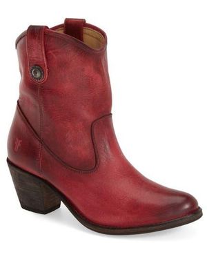 Frye 'Jackie Button' Short Bootie - Red