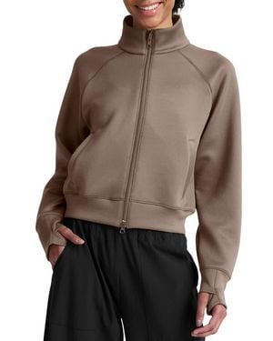 Beyond Yoga Piping Detail Bomber Jacket - Brown