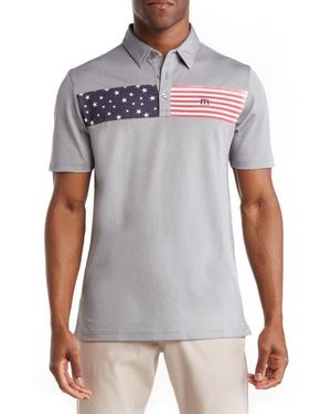 Travis Mathew Sea To Sea Americana Polo Shirt - White