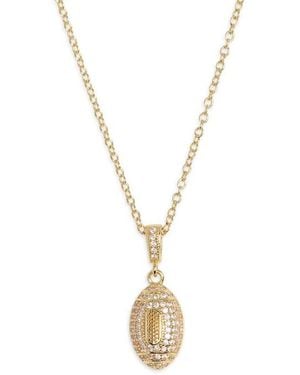 Leith Pavé Cz Football Pendant Necklace - Metallic
