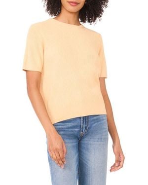 Halogen® Short Sleeve Rib Sweater Top - Blue
