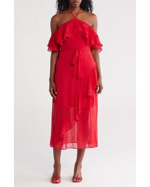Julia Jordan Tiered Ruffle Halter Dress