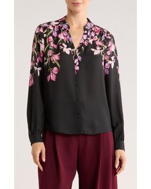Gemma Jane Long Sleeve Button-Up Shirt - Red