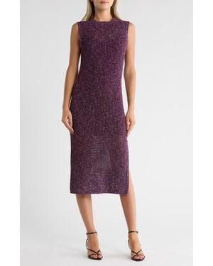 Rag & Bone Carter Open Knit Tank Dress - Purple