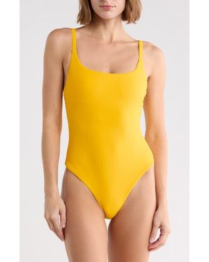 Vince Low Back Tank One-Piece Swimsuit - Yellow