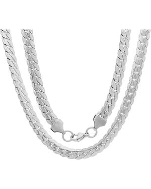 Steeltime Flat Curb Chain Necklace - Metallic