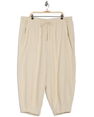 Max Studio Drawstring Lantern Pants - Natural
