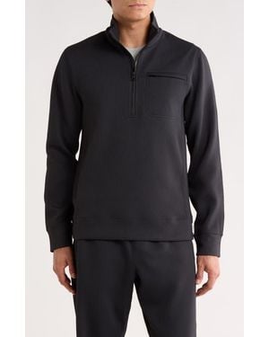Reigning Champ Double Knit Slim Quarter Zip Sweatshirt - Black