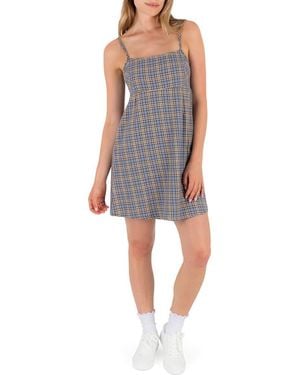 Hurley Isla Plaid Sundress - Gray