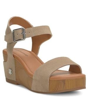 Lucky Brand Adario Ankle Strap Platform Wedge Sandal - Brown