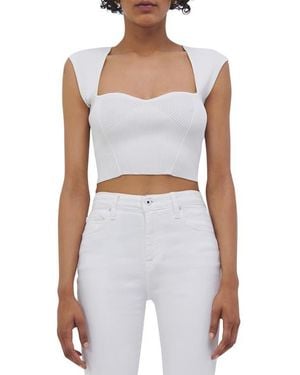 Jonathan Simkhai Abia Rib Crop Tank - White