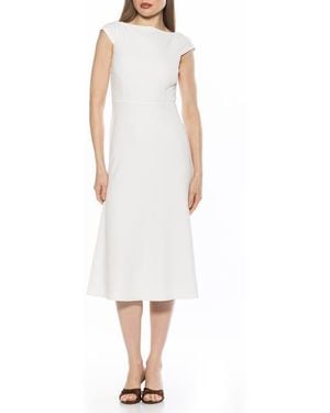 Alexia Admor Loreli Boat Neck Midi Dress - White
