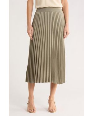Nordstrom Pleated Midi Skirt - Green