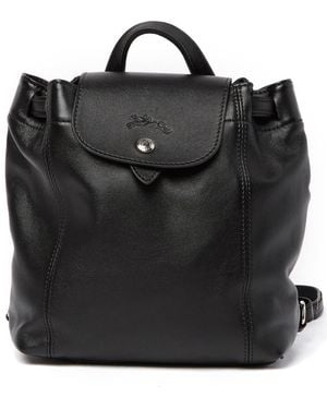 Longchamp Extra Small Le Pliage Cuir Backpack - Black