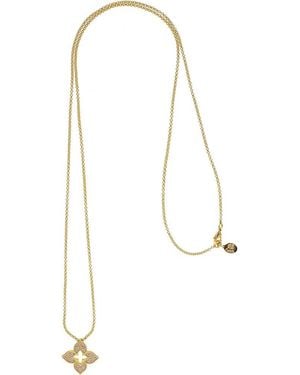Rivka Friedman Pavé Cz Flower Pendant Necklace - White