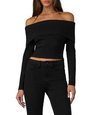 Joe's Jeans The Off The Shoulder Long Sleeve Top - Black