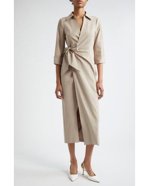 Cinq À Sept Cayleigh Wrap Midi Dress - Natural