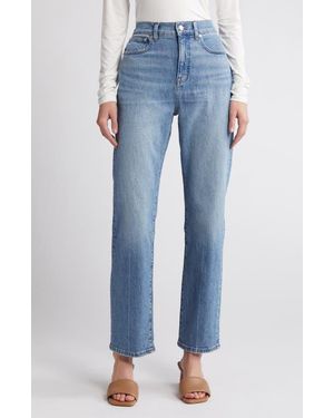 Madewell The '90S Creased High Waist Straight Leg Jeans - Blue