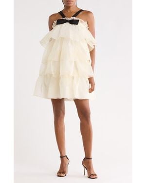Rebecca Taylor Tiered Organza Dress - Natural