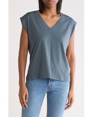 Nordstrom V-Neck Pima Cotton T-Shirt - Blue