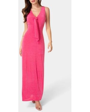 Bebe Tie Cutout Sleeveless Maxi Dress - Pink