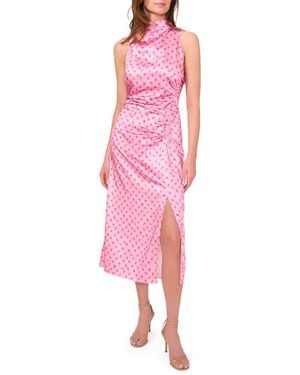 Parker The Ayla Ruched Satin Midi Dress - Pink