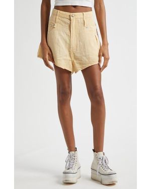 R13 Double Loop Venti Linen Shorts - Natural