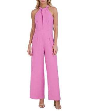 Julia Jordan Halter Neck Wide Leg Jumpsuit - Pink