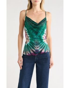 Young Fabulous & Broke Emmet Cowl Neck Satin Camisole - Blue