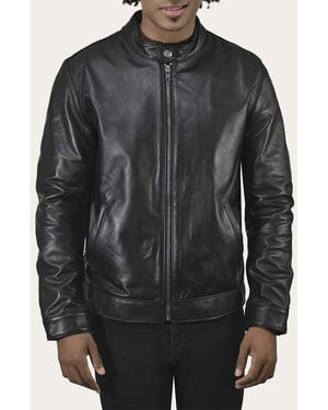 Frye Cafe Leather Racer Jacket - Black