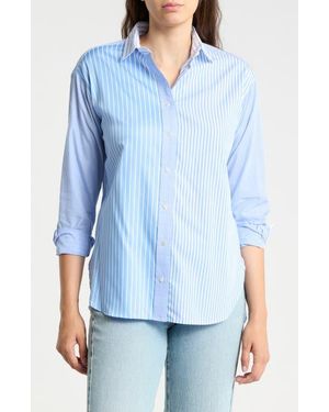 J.McLaughlin Reggie Cotton Button Front Top - Blue
