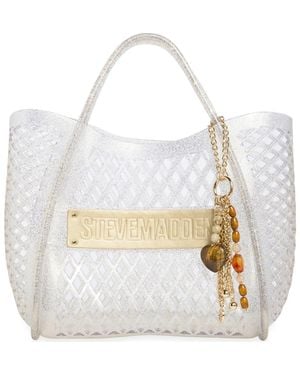 Steve Madden Bjuicyy Jelly Shopper Tote With Pouch - White