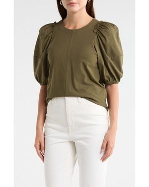 Madewell Puff Sleeve Cotton T-Shirt - Green