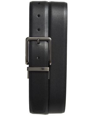 Original Penguin Very Clean Reversible Leather Belt - Black