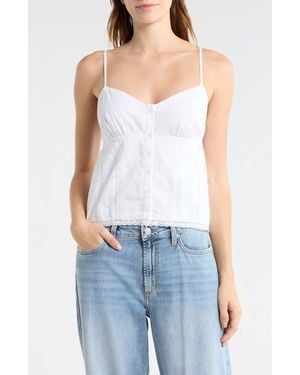 Abound Button Front Baby Doll Tank Top - Blue