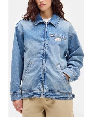 BDG Luca Zip-Up Denim Jacket - Blue