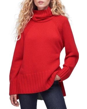 Barbour Norma Roll Neck High-Low Sweater - Red