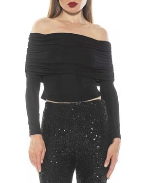 Alexia Admor Hannah Off The Shoulder Long Sleeve Top - Black